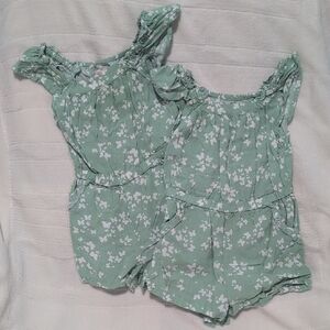 Cat & Jack Mint Green Floral Romper